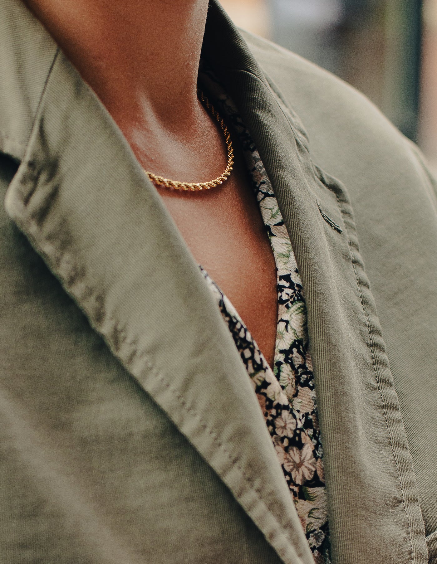 Gold Rope Twist Chain Necklace, Waterproof