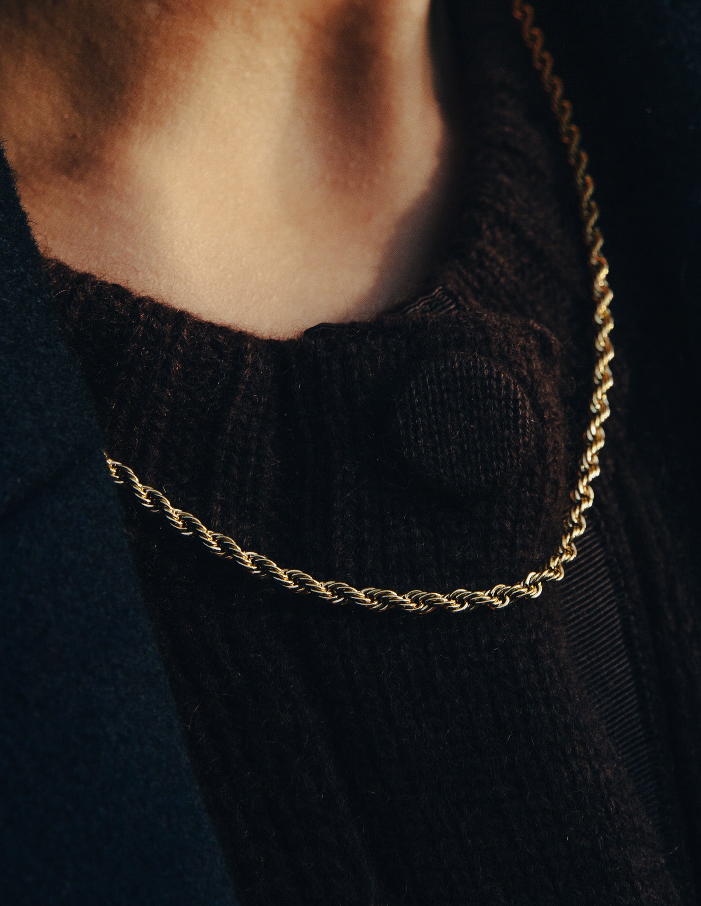 Gold Chunky Chain Link Necklace, Waterproof
