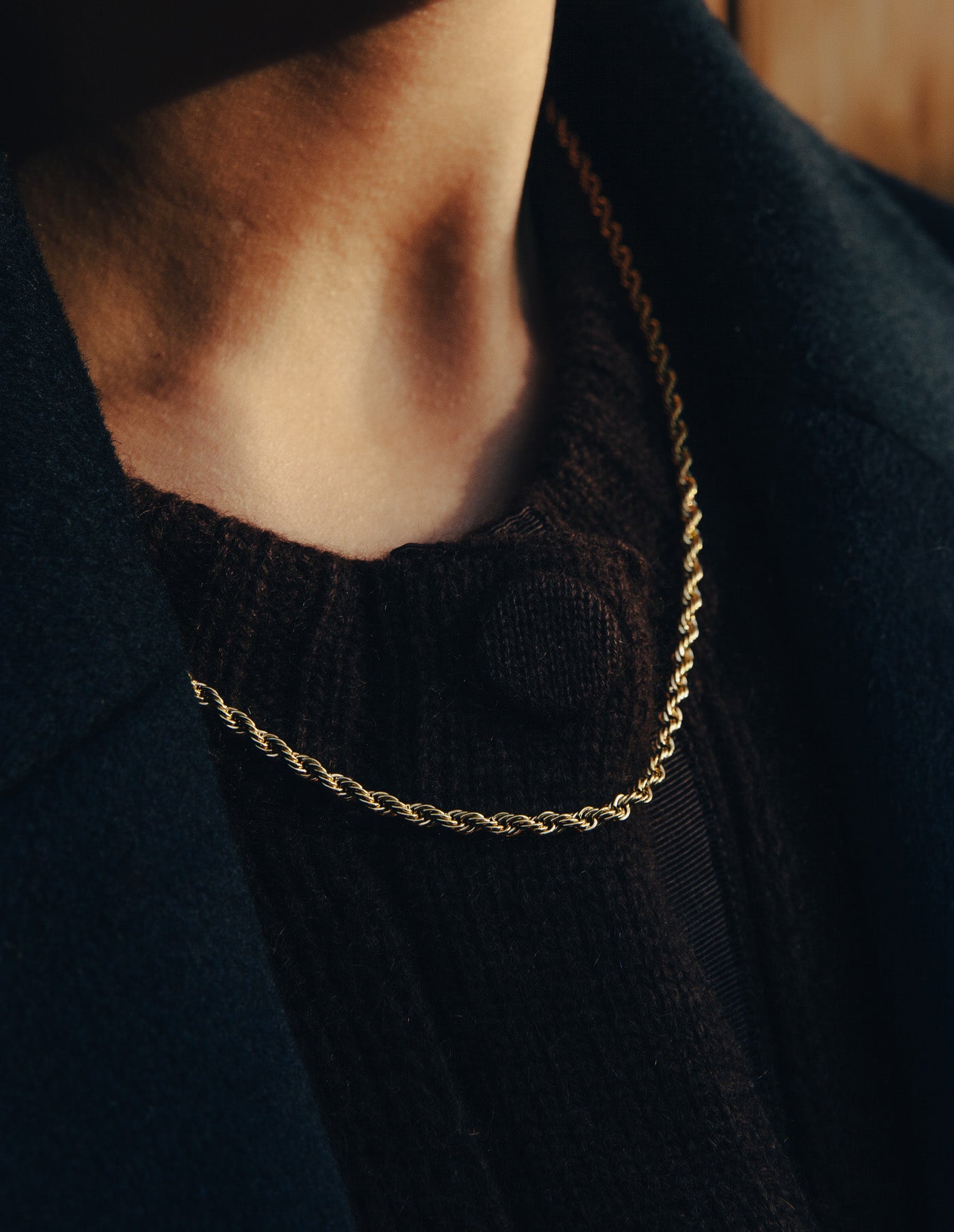 Gold Chunky Chain Link Necklace, Waterproof