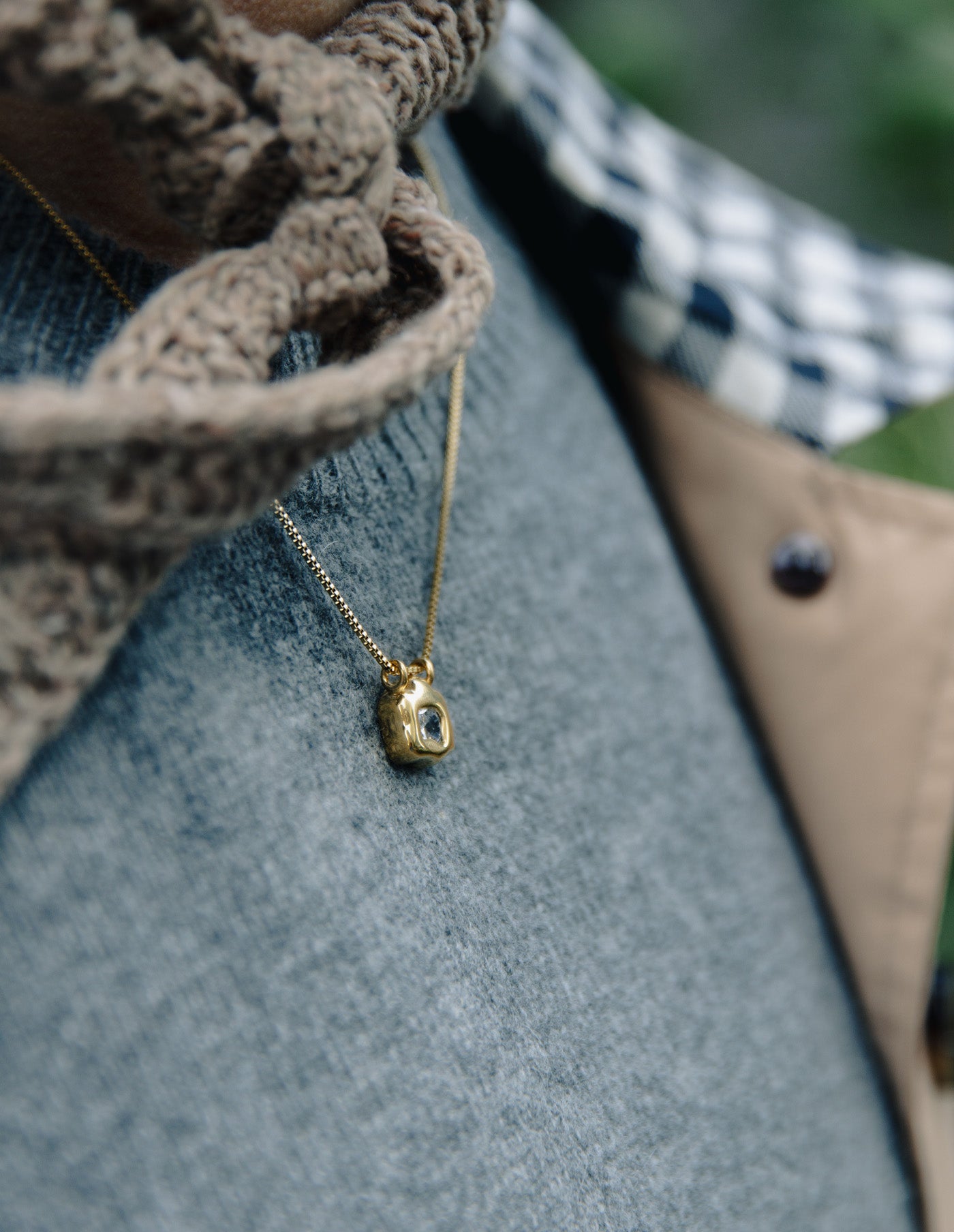 Gold Fluid Pendant Necklace, Tarnish-Free Gold Plating