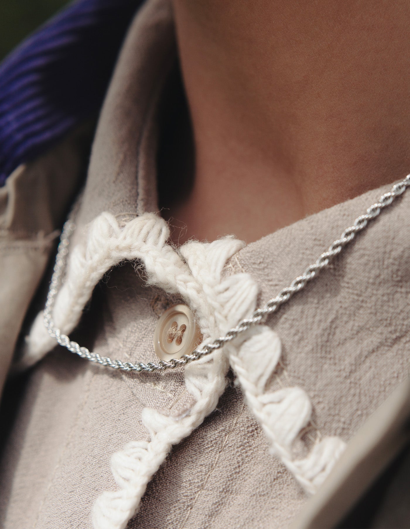 Silver Rope Twist chain Necklace, Tarnish-Free Silver Plating