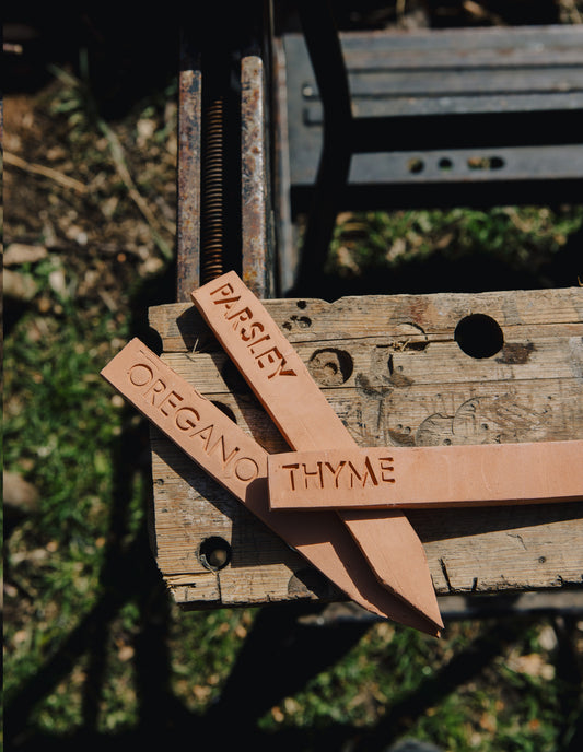 Terracotta Herb Markers, Ferndown Ceramics