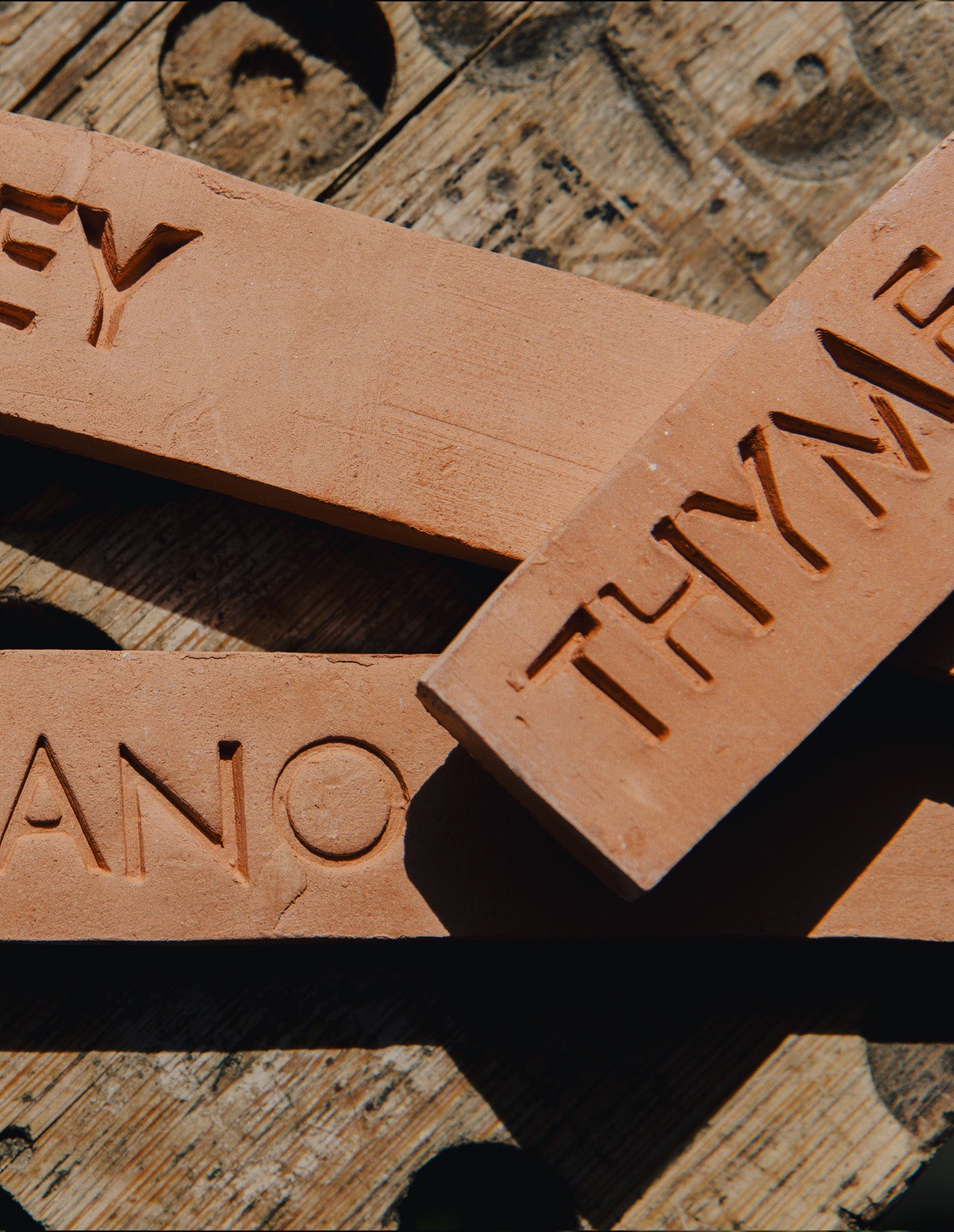 Terracotta Herb Markers, Ferndown Ceramics