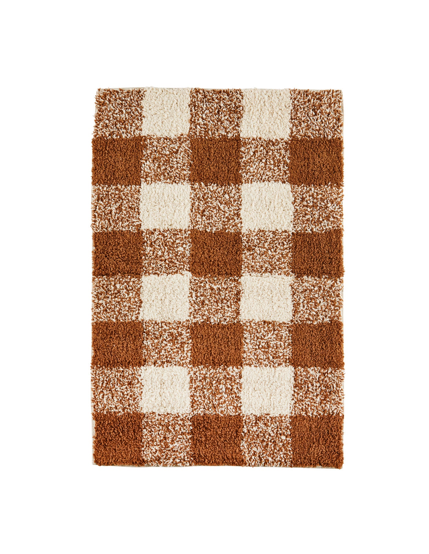 Terracotta Check Tufted Cotton Rug, Madam Stoltz