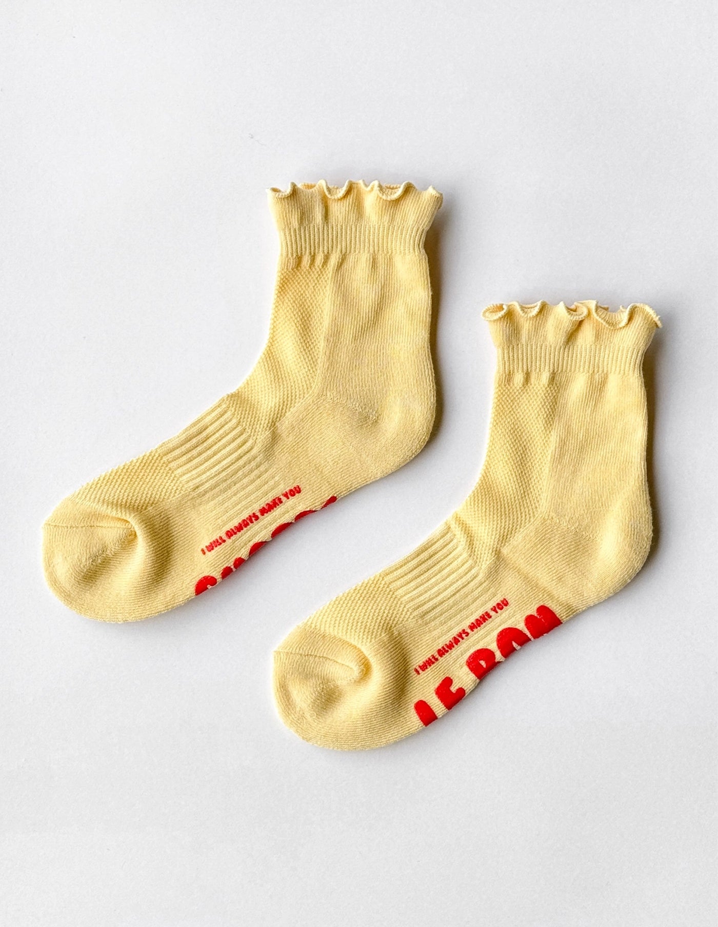 Banana Cream Ruffled Hugger Crew Socks, Le Bon Shoppe