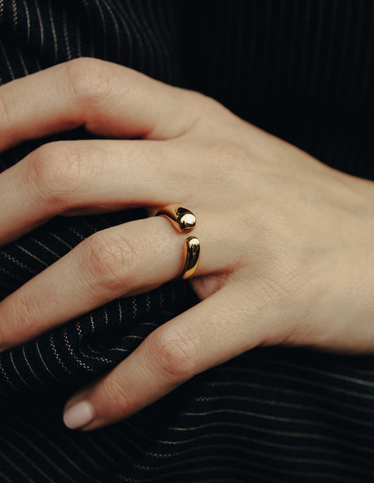 Gold Open Dome Ring, Waterproof