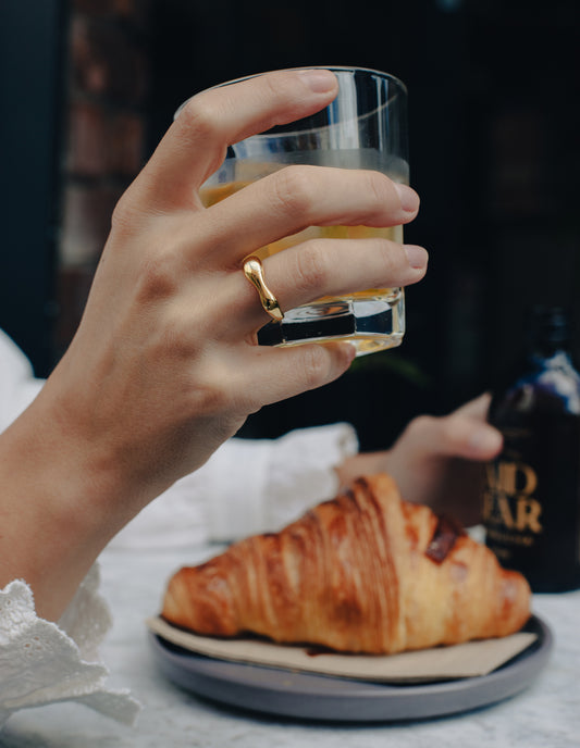 Gold Fluid Band Ring, Waterproof