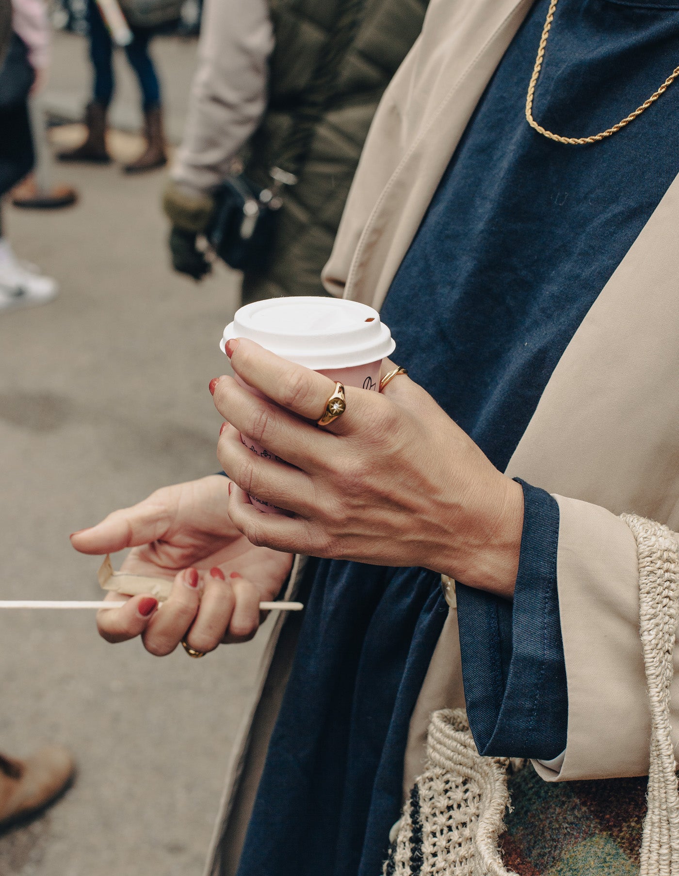 Gold Round Embossed Stone Signet Ring, Tarnish-Free Gold Plating