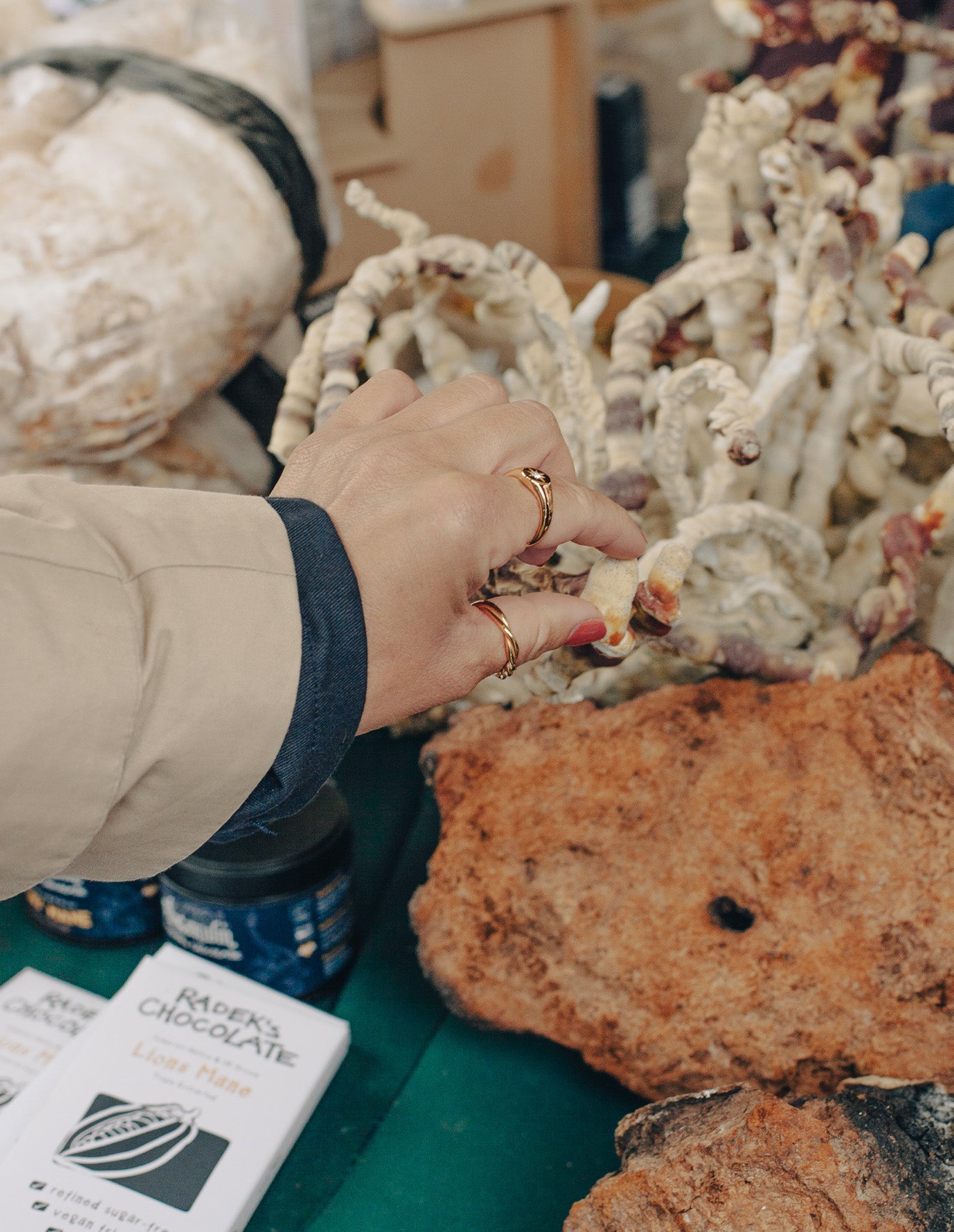 Gold Round Embossed Stone Signet Ring, Tarnish-Free Gold Plating