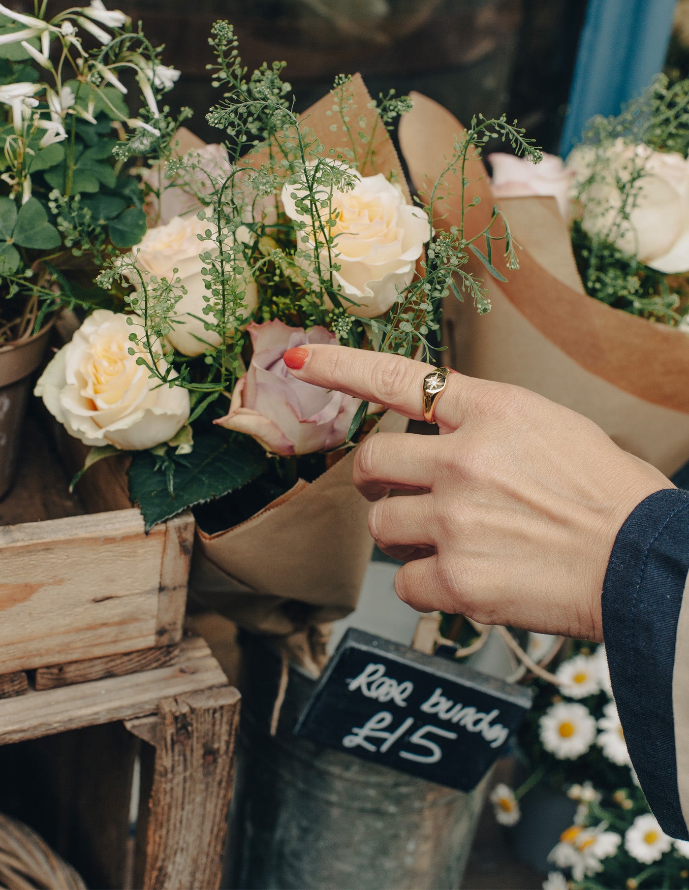 Gold Round Embossed Stone Signet Ring, Tarnish-Free Gold Plating
