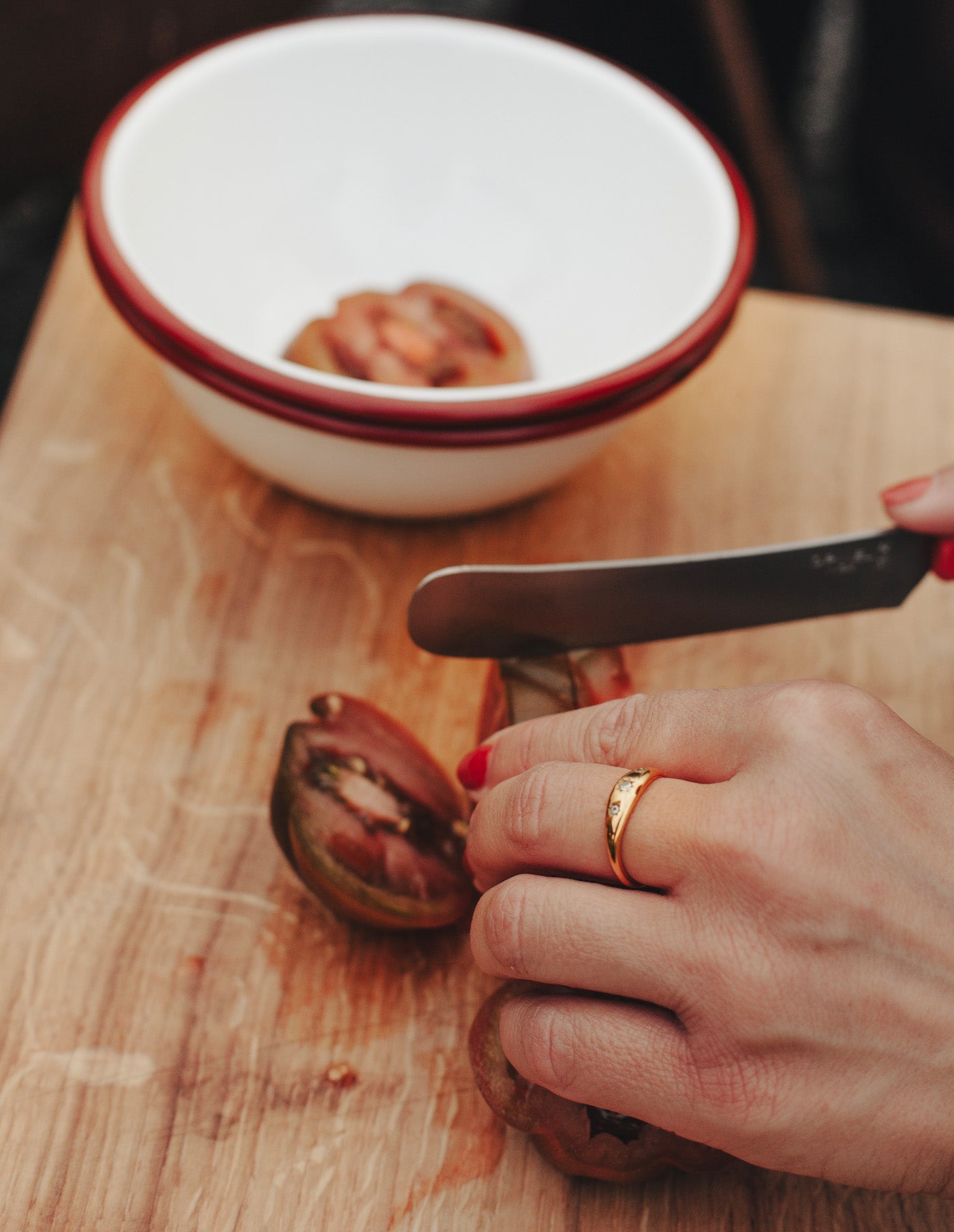 Gold Stone Embossed Band Ring, Tarnish-Free Gold Plating