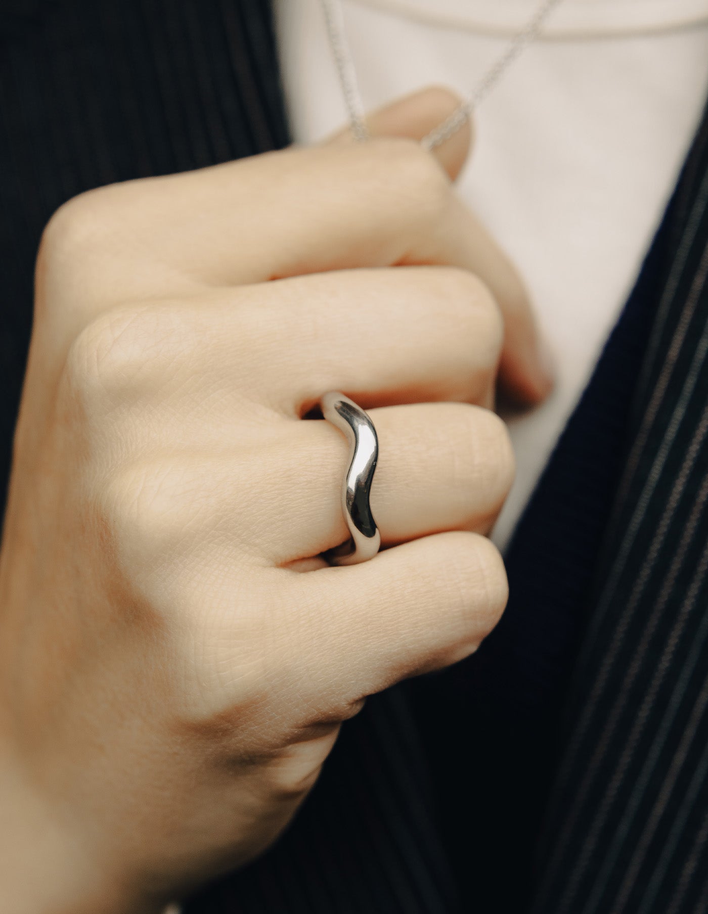 Silver Irregular Band Ring, Tarnish-Free Silver Plating