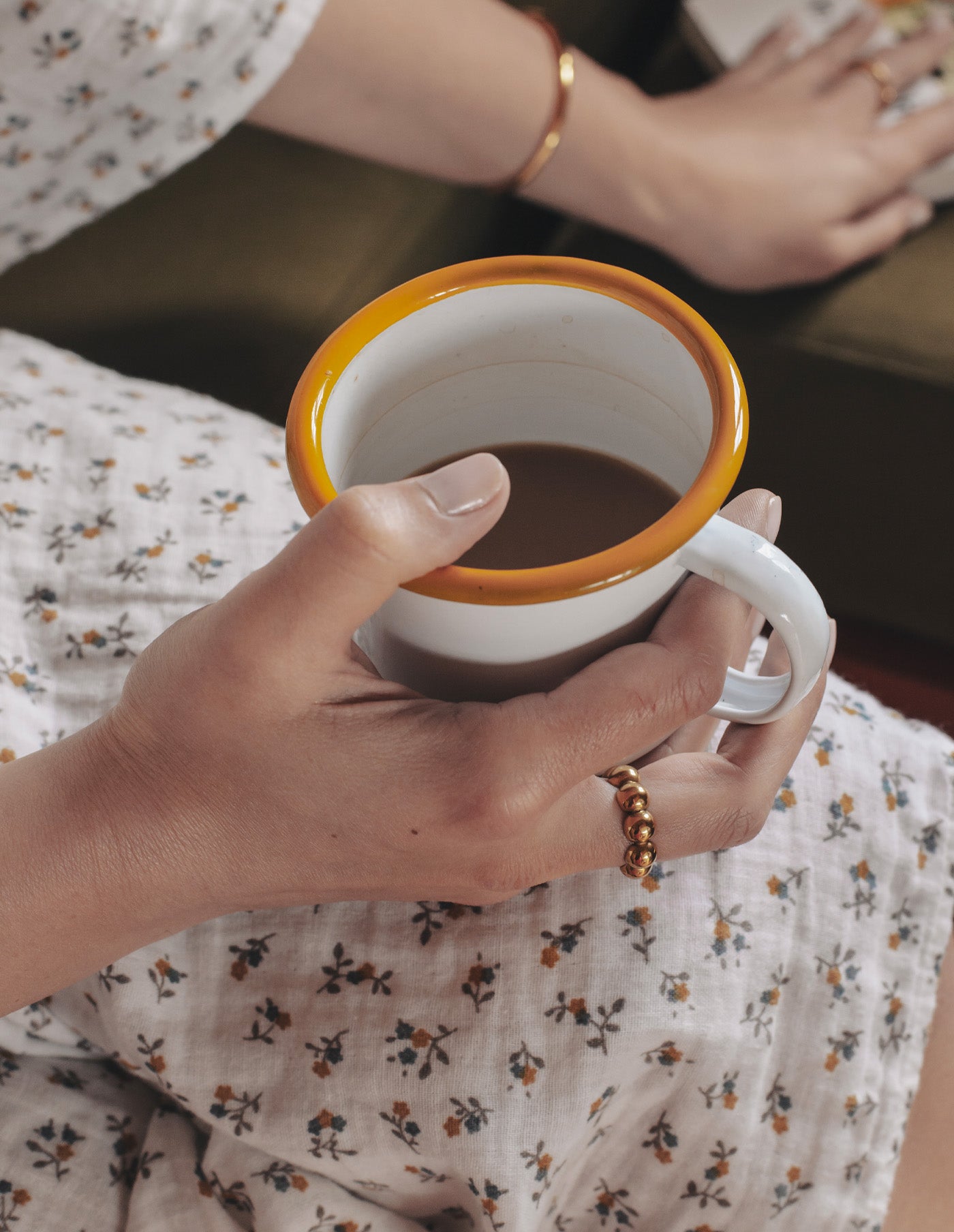 Gold Round Link Ring, Tarnish-Free Gold Plating