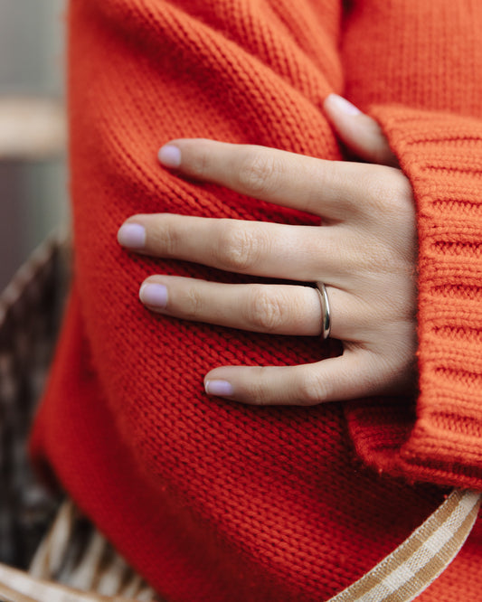 Silver Irregular Minimal Band Ring, Tarnish-Free Silver Plating