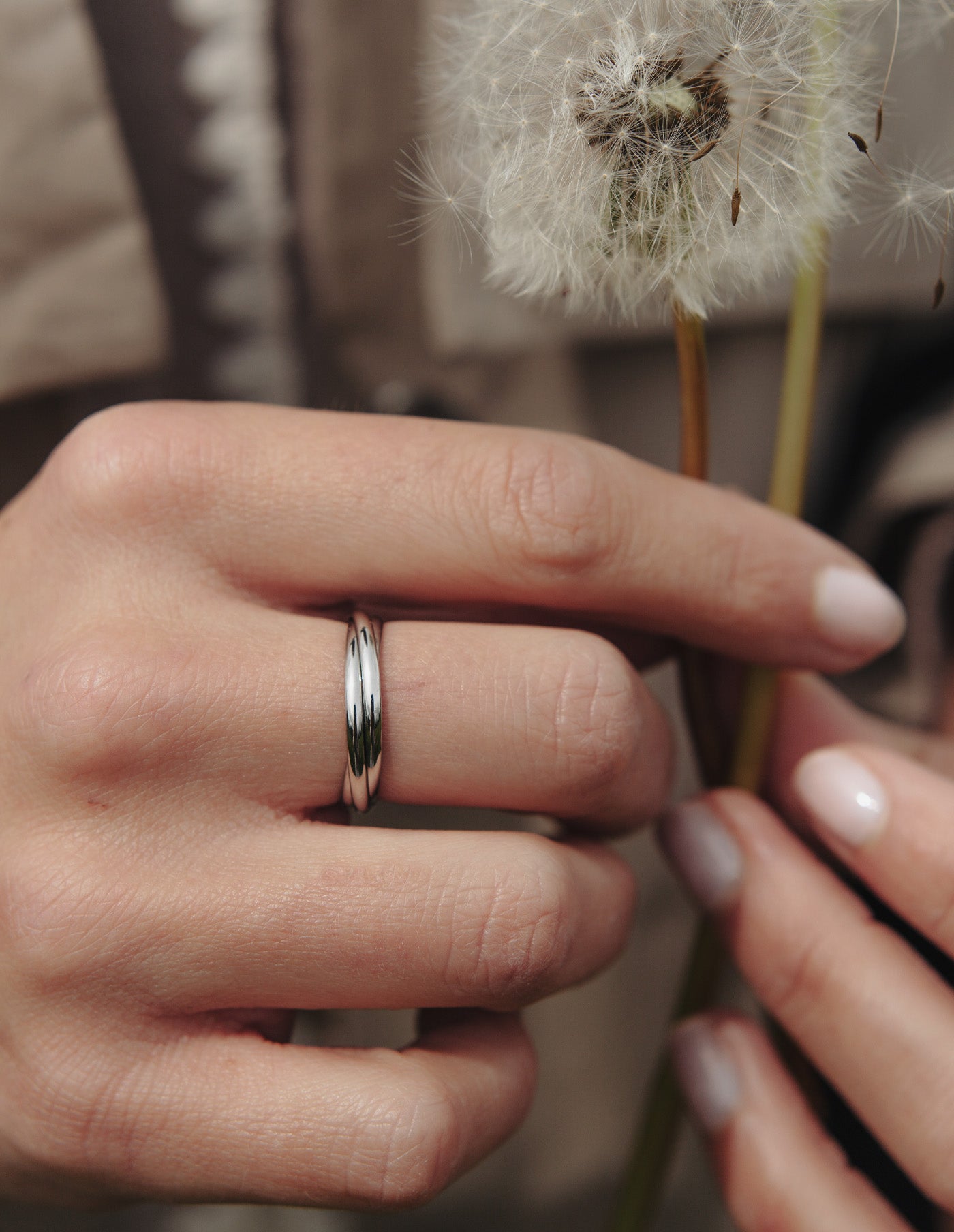 Silver Double Entwine Ring, Tarnish-Free Gold Plating