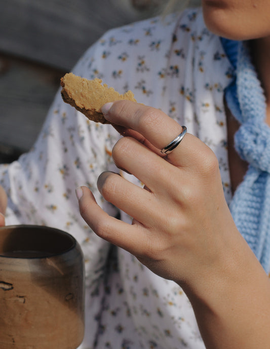 Silver Double Entwine Ring, Tarnish-Free Gold Plating