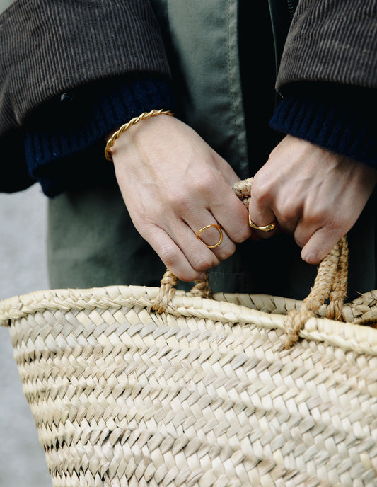 Gold Abstract Circle Ring, Tarnish-Free Gold Plating