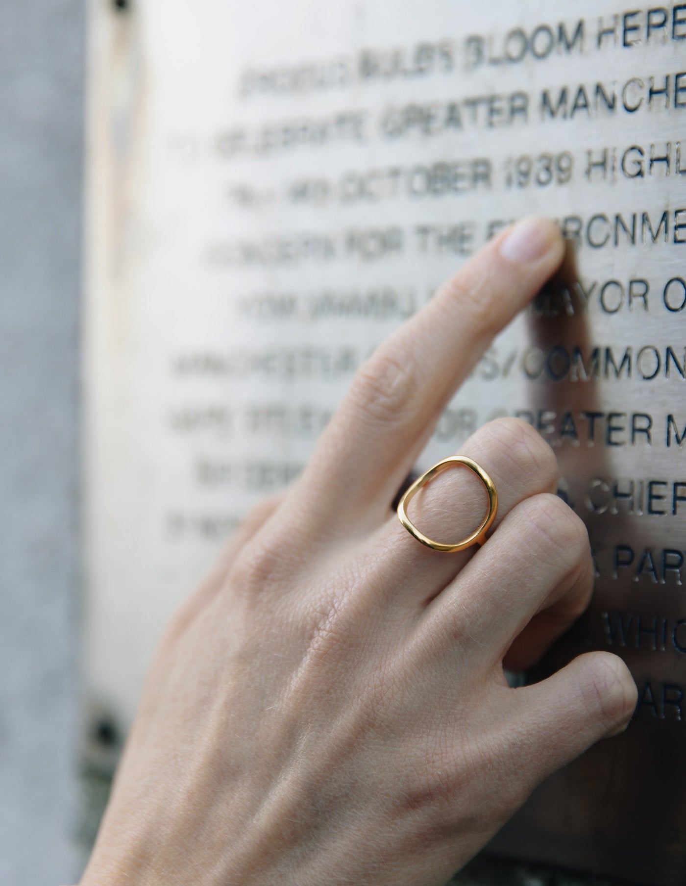 Gold Abstract Circle Ring, Tarnish-Free Gold Plating
