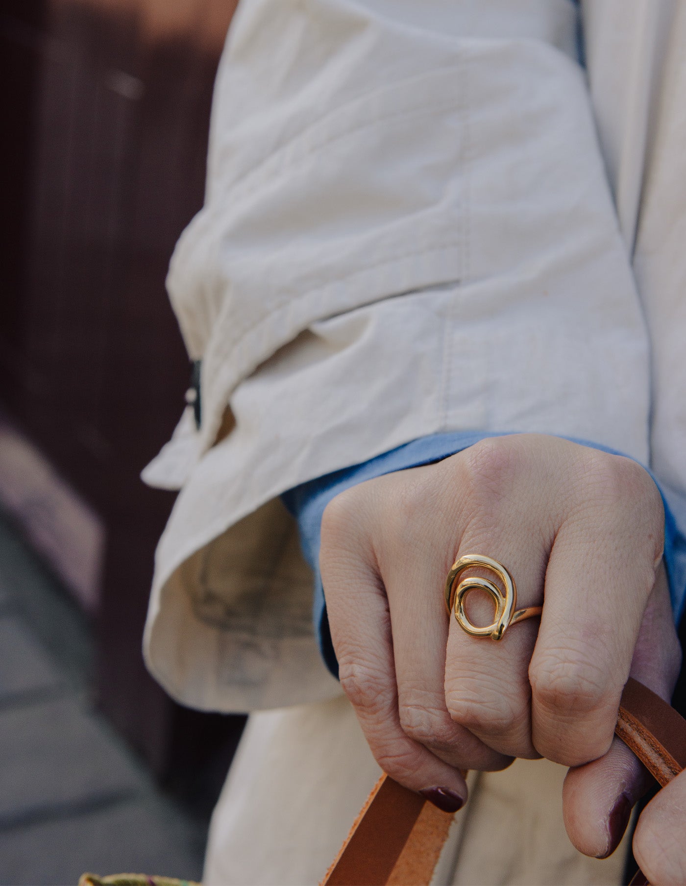 Gold Spiral Swirl Ring, Tarnish-Free Gold Plating