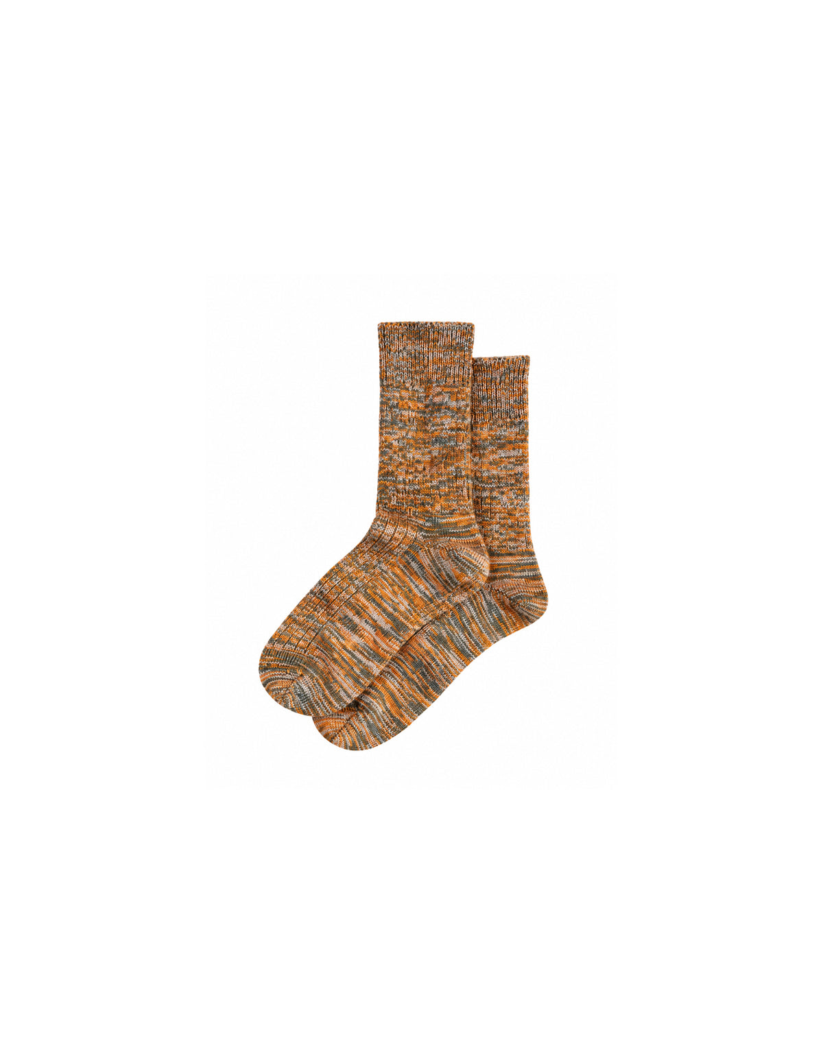 Orange Marbled Chunky Wool Boot Sock, ROVE Knitwear