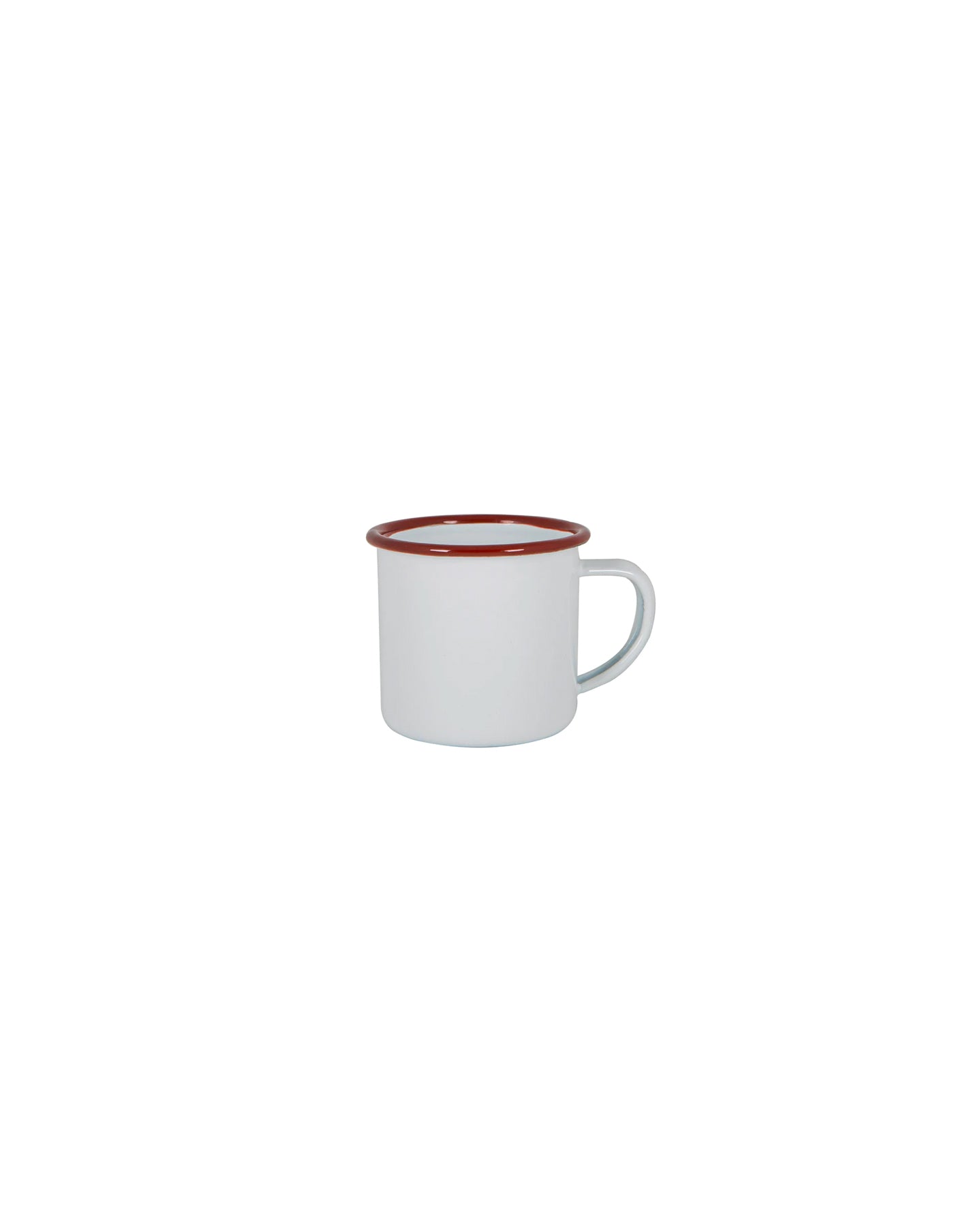 Burgundy Red Rimmed Enamel Espresso Cup, 130ml