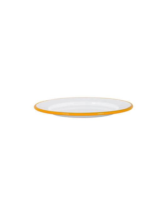 Mustard Rimmed Enamel Side Plate, 20cm