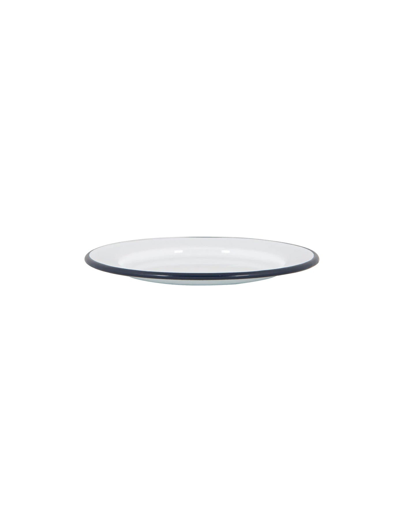 Navy Rimmed Enamel Side Plate, 20cm