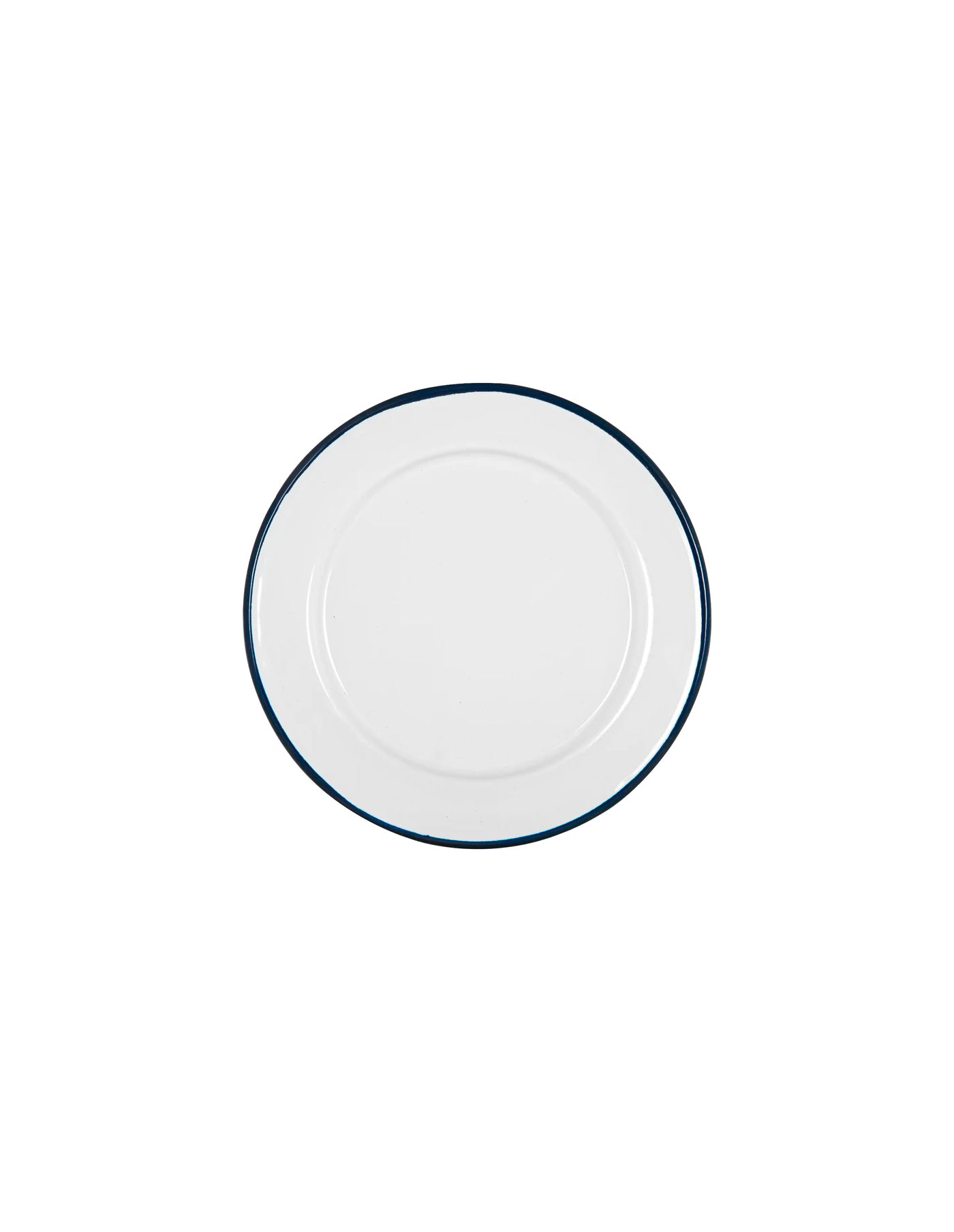 Navy Rimmed Enamel Side Plate, 20cm