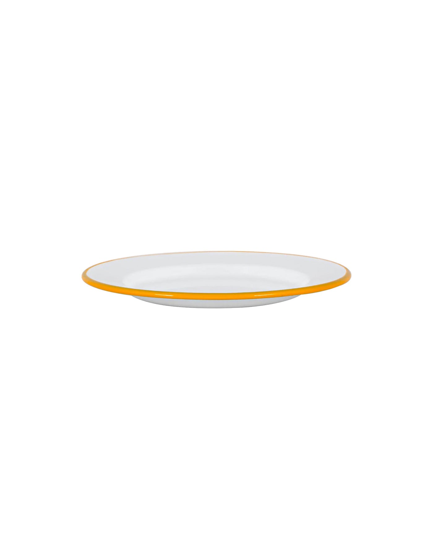 Mustard Rimmed Enamel Dinner Plate, 25cm