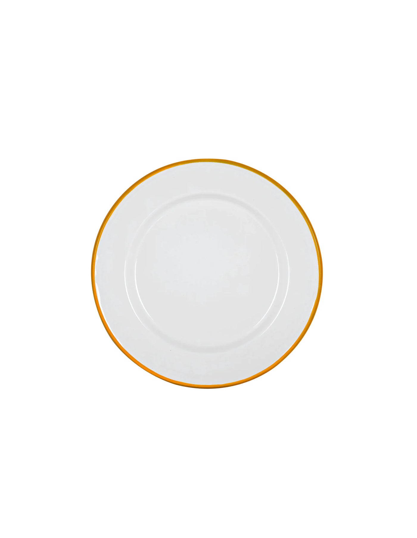 Mustard Rimmed Enamel Dinner Plate, 25cm