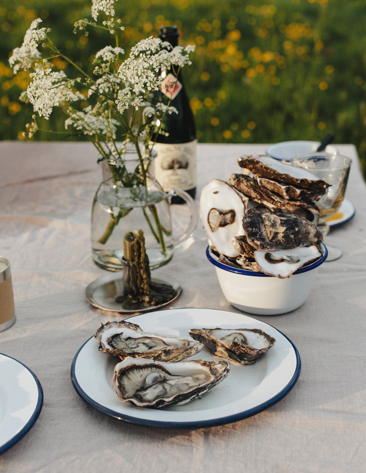 Navy Rimmed Enamel Side Plate, 20cm