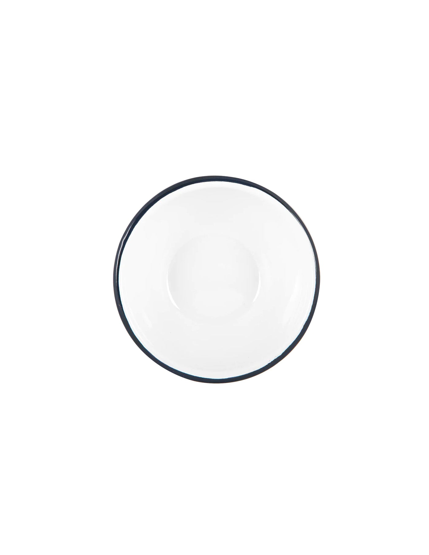 Navy Rimmed Enamel Bowl, 16cm