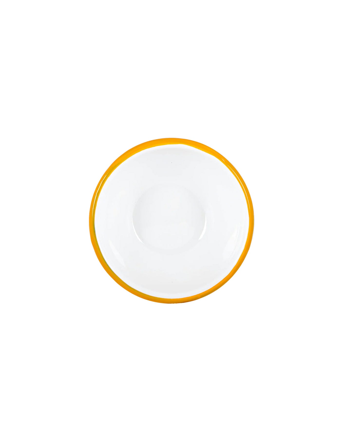 Mustard Rimmed Enamel Bowl, 16cm