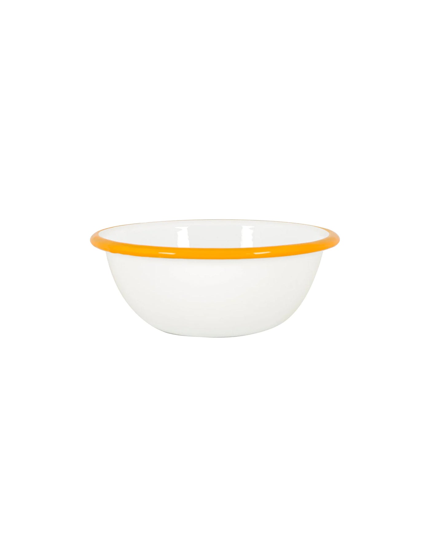 Mustard Rimmed Enamel Bowl, 16cm