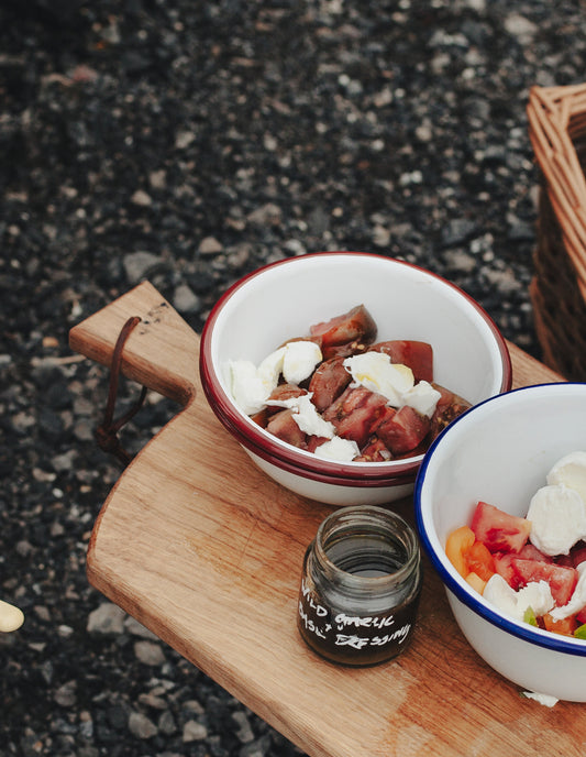 Burgundy Red Rimmed Enamel Bowl, 16cm