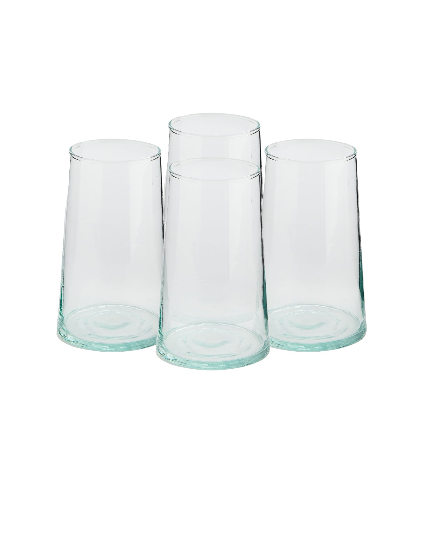Highball Set of 4 Handmade Moroccan Beldi Glasses, Clear