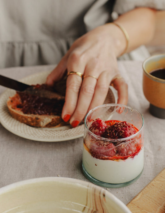 Low Set of 4 Handmade Moroccan Beldi Glasses, Clear