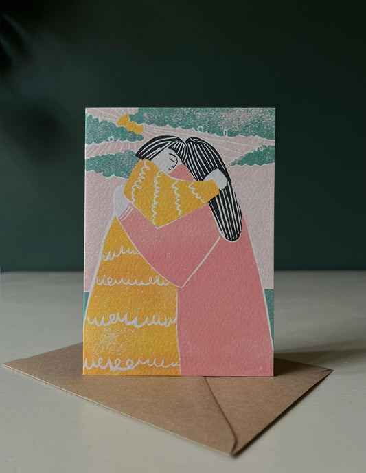 Warm Hugs Greeting Card, Luiza Holub