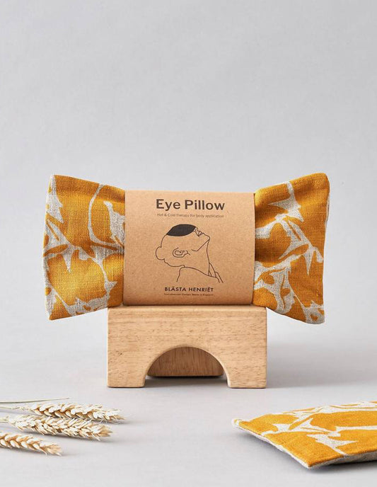 Printed Yellow Linen Eye Pillow, Blästa Henriët