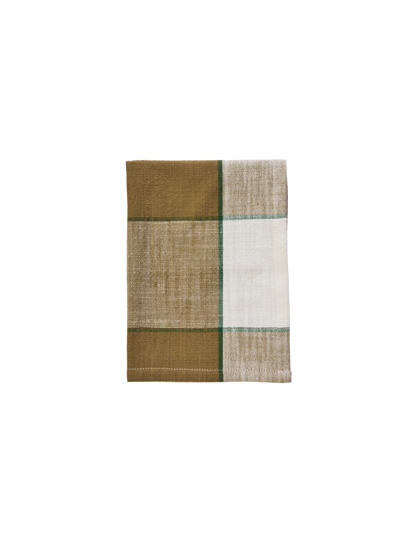 Khaki Checked Cotton Towel, Madam Stoltz