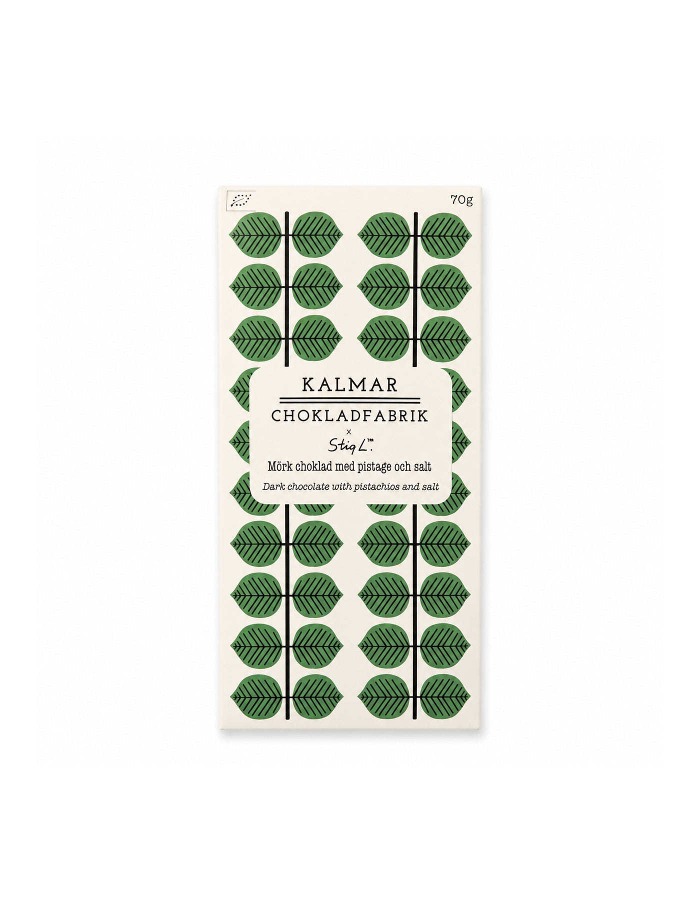 Berså 70% Dark Chocolate with Pistachios and Salt, Kalmar Chokladfabrik