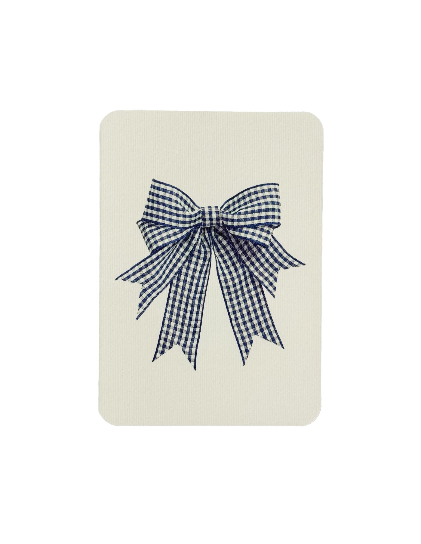 Blue Gingham Bow Greeting Card, Canonbury Press