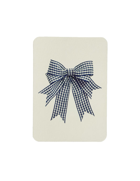 Blue Gingham Bow Greeting Card, Canonbury Press