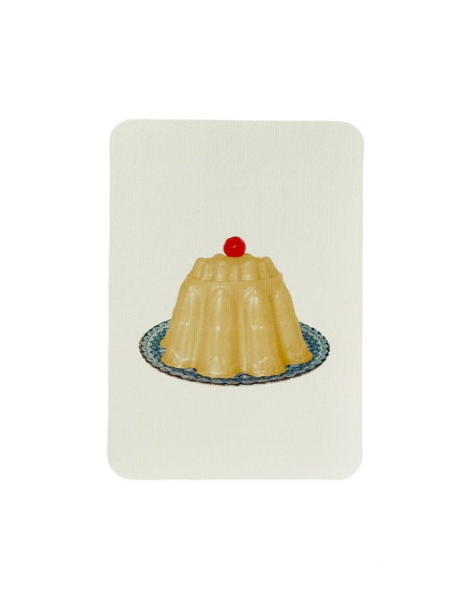 Custard Cream Blancmange Greeting Card, Canonbury Press