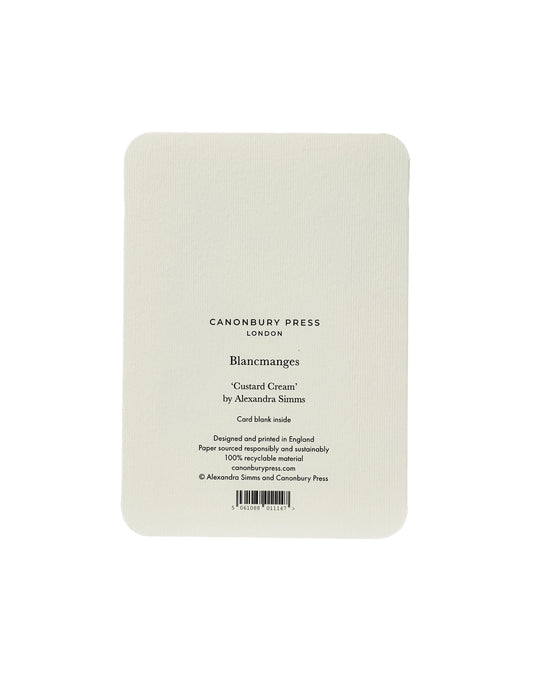 Custard Cream Blancmange Greeting Card, Canonbury Press