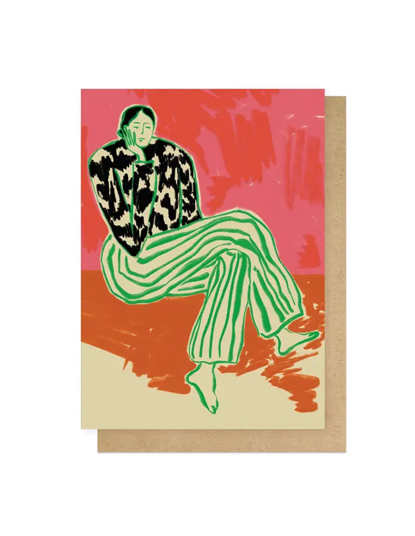 Calm Woman Portrait Greeting Card, East End Prints