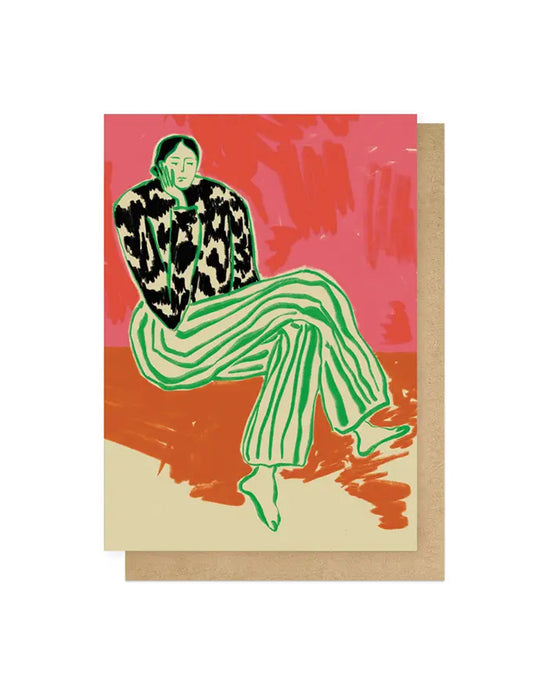 Calm Woman Portrait Greeting Card, East End Prints