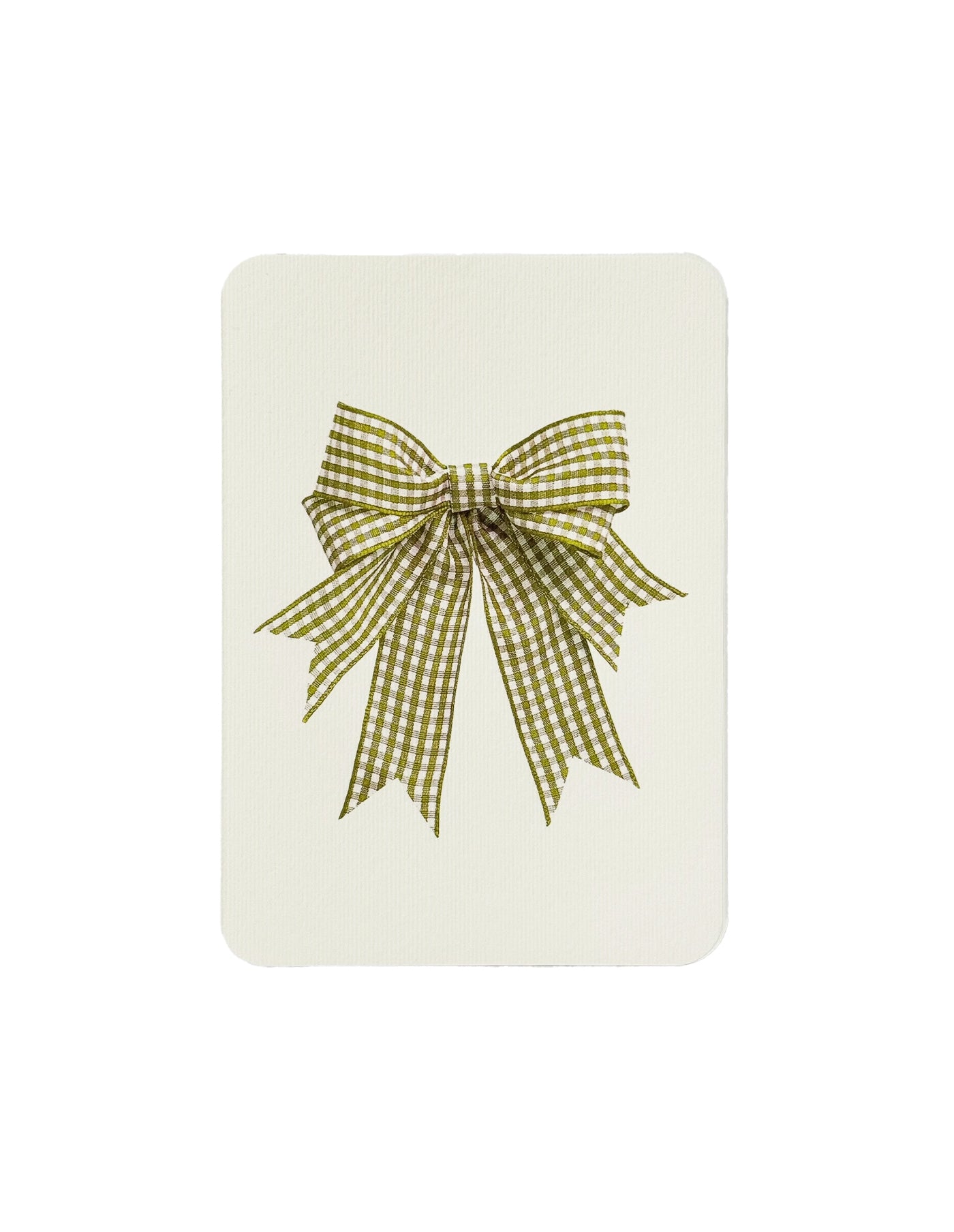 Lime Gingham Bow Greeting Card, Canonbury Press