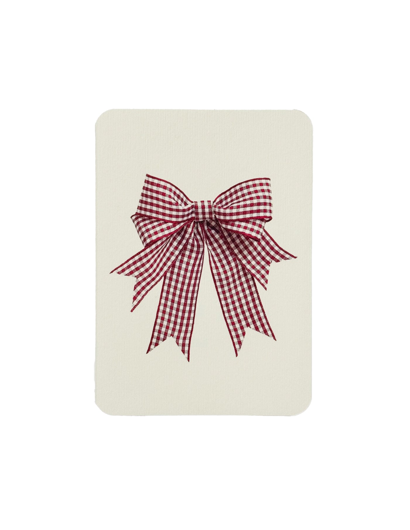 Red Gingham Bow Greeting Card, Canonbury Press
