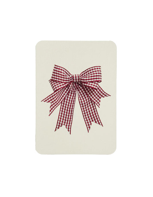 Red Gingham Bow Greeting Card, Canonbury Press